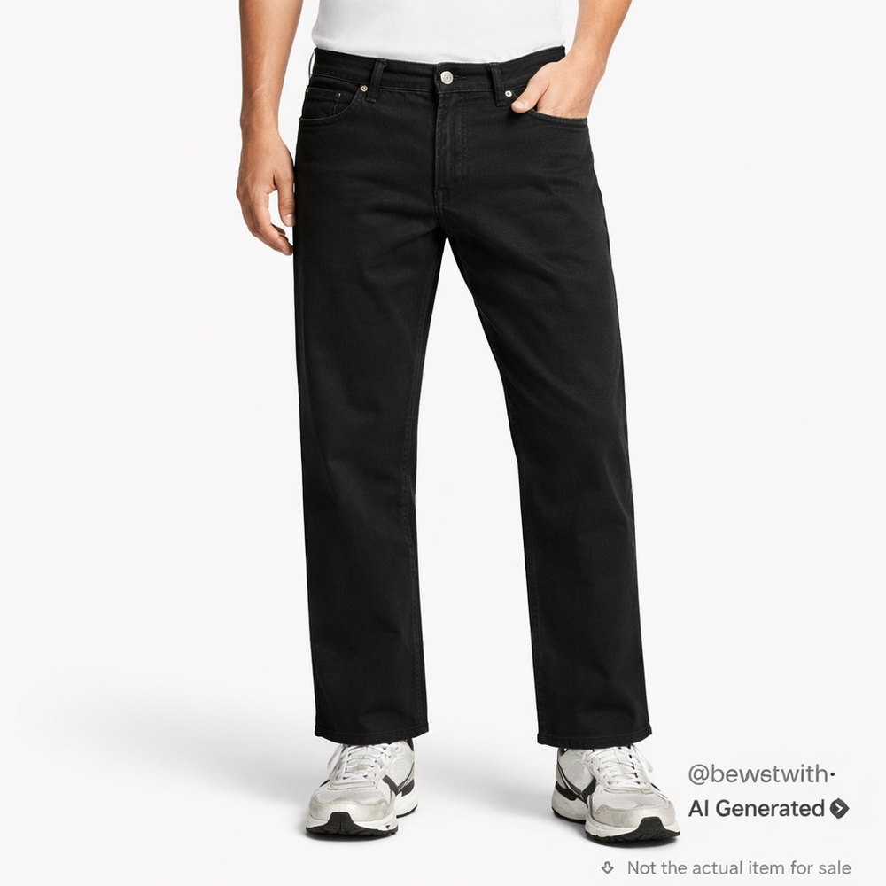 Horst W36 Black Stretch Jeans Short Inseam Straight Fit